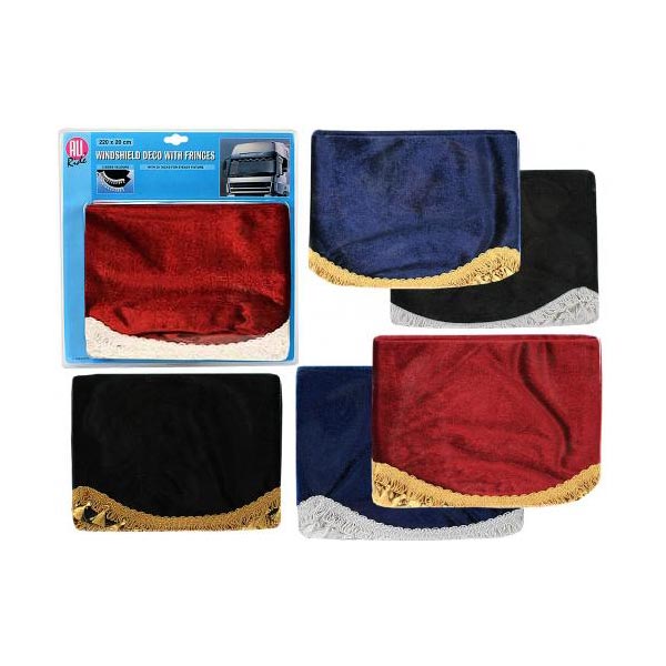 Frontscheibengardine Velour 220x20 cm blau/gold Frontscheibengardine Velour 220x20 cm blau/gold